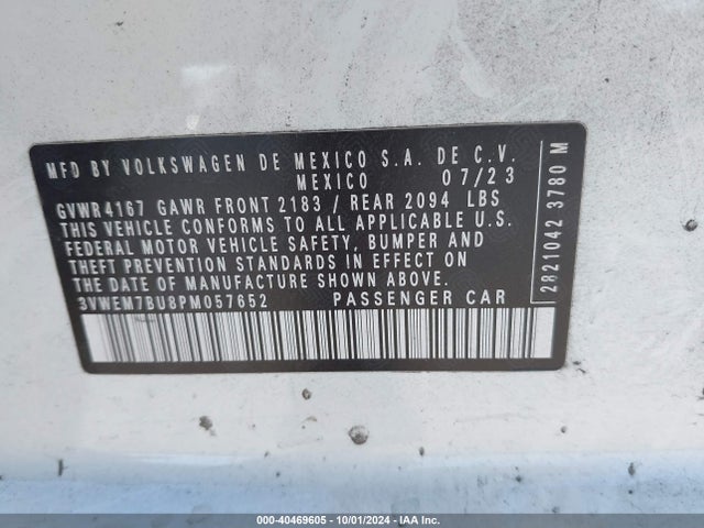3VWEM7BU8PM057652 Volkswagen Jetta 1.5t Se