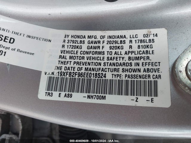 Honda Civic Ex-l 2014 19XFB2F96EE018524 Image 9