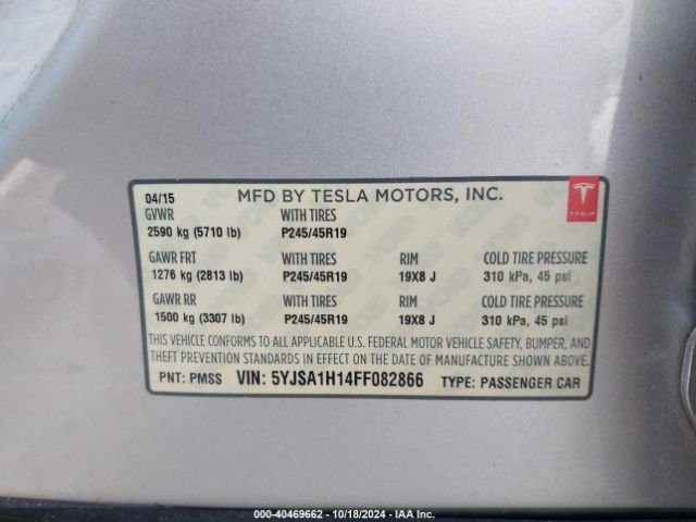 5YJSA1H14FF082866 Tesla Model S 60/70/85