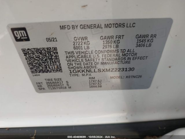 1GKKNLLSXMZ223130 GMC Acadia Awd At4