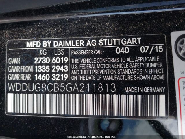WDDUG8CB5GA211813 Mercedes-Benz S 550
