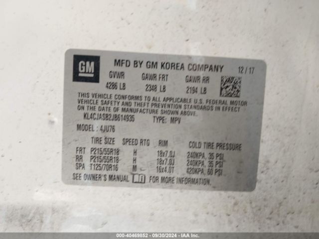 KL4CJASB2JB614935 Buick Encore Preferred