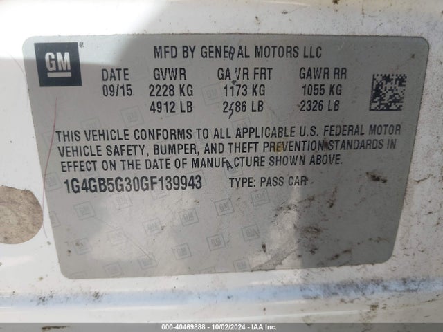1G4GB5G30GF139943 Buick Lacrosse Leather