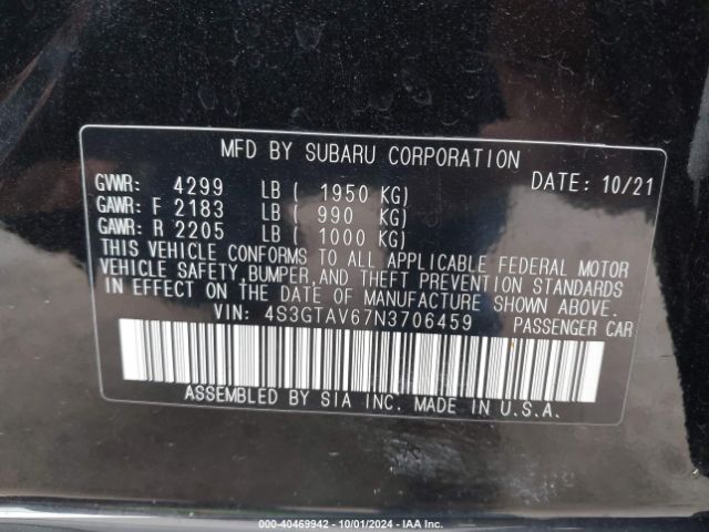 4S3GTAV67N3706459 Subaru Impreza Premium 5-door