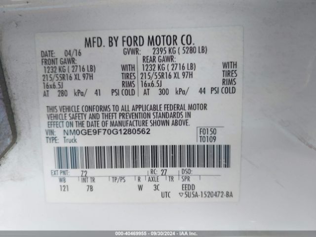 NM0GE9F70G1280562 Ford Transit Connect Xlt