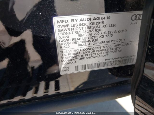 WA1AHAF73KD042417 Audi Q7