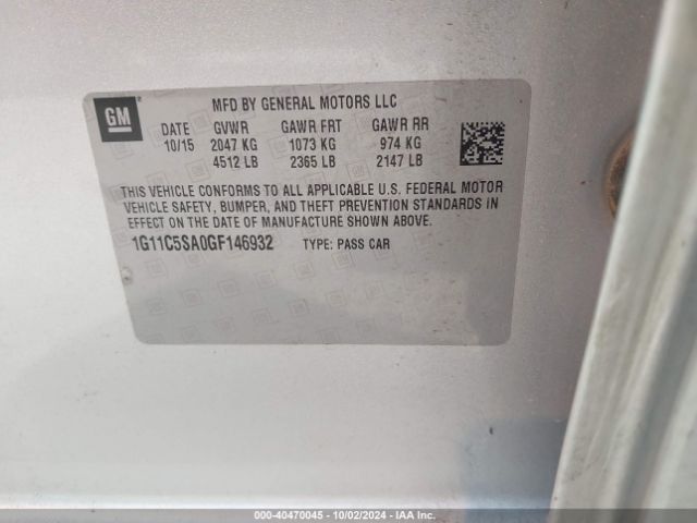1G11C5SA0GF146932 Chevrolet Malibu Limited Lt