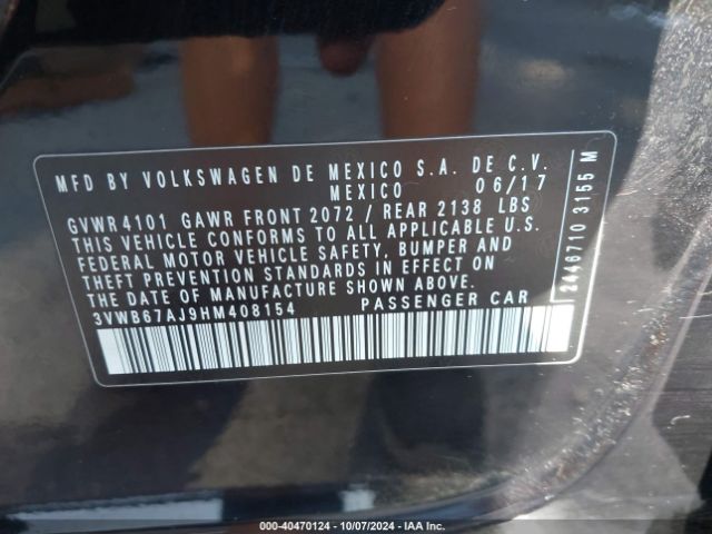 3VWB67AJ9HM408154 Volkswagen Jetta 1.4t Se