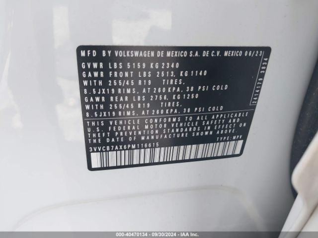 2023 VOLKSWAGEN TIGUAN 3VVCB7AX6PM116615 Photo 8