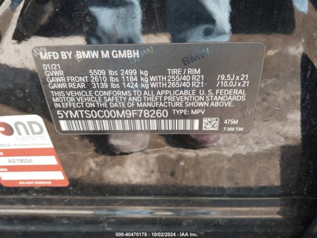 5YMTS0C00M9F78260 BMW X3 M