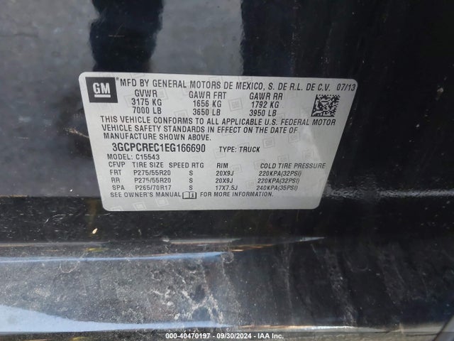 Chevrolet Silverado 1500 1lt 2014 3GCPCREC1EG166690 Image 9