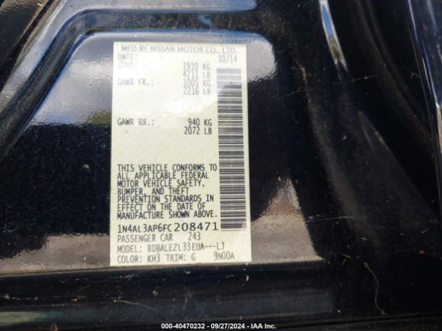 1N4AL3AP6FC208471 Nissan Altima 2.5 S
