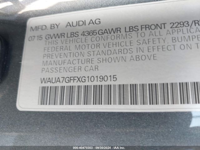 WAUA7GFFXG1019015 Audi A3 1.8t Premium