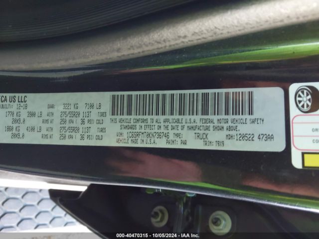 1C6SRFMT0KN736746 RAM 1500