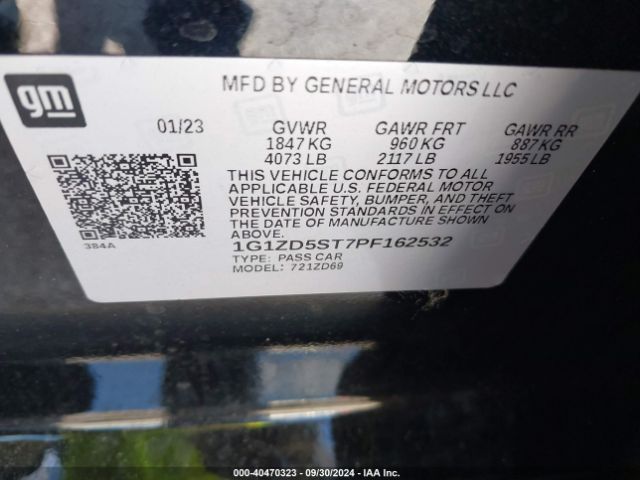 1G1ZD5ST7PF162532 Chevrolet Malibu Fwd 1lt