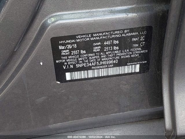 5NPE34AF5JH699640 Hyundai Sonata Sport+