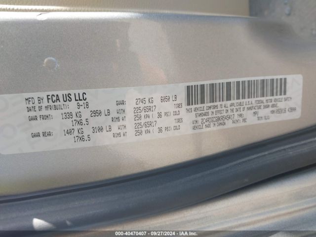 2C4RDGCG8KR545417 Dodge Grand Caravan Sxt