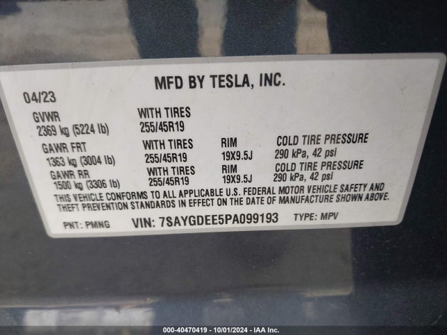 2023 TESLA MODEL Y 7SAYGDEE5PA099193 Photo 8