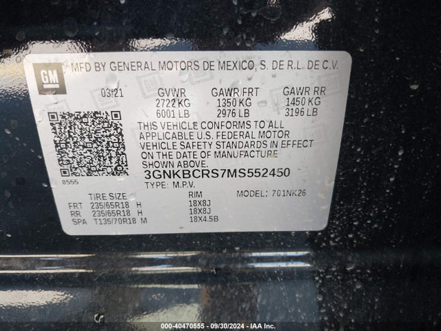 Chevrolet Blazer Fwd 2lt 2021 3GNKBCRS7MS552450 Image 9