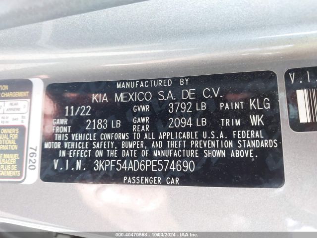 3KPF54AD6PE574690 KIA Forte Gt-line