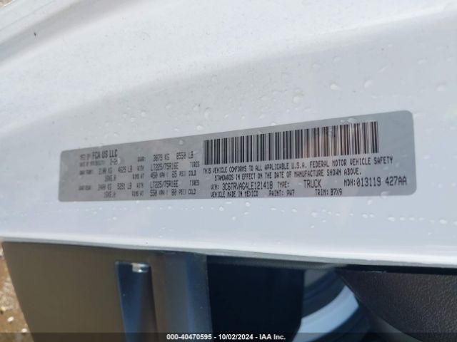 3C6TRVAG4LE121418 RAM Promaster 1500 Low Roof 136 Wb