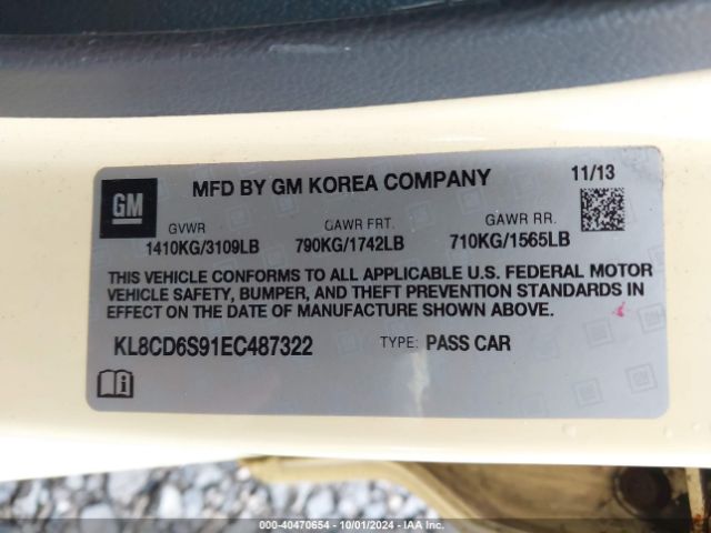 KL8CD6S91EC487322 Chevrolet Spark 1lt Auto