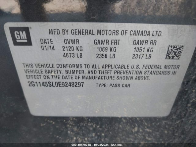 2G1145SL0E9248297 Chevrolet Impala 1lz