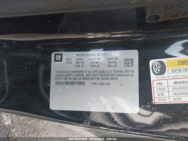 1G1FA1RX9H0178880 Chevrolet Camaro 1ls