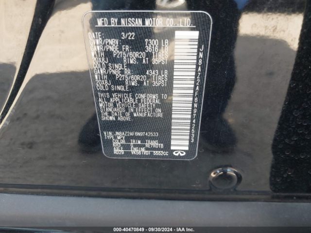 JN8AZ2AF6N9742533 Infiniti QX80 LUXE