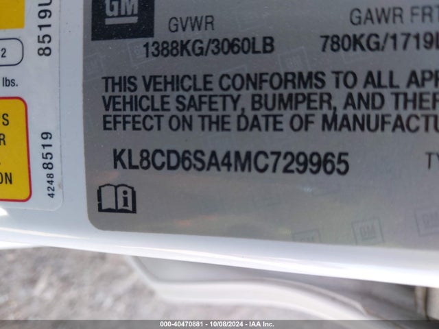Chevrolet Spark Fwd 1lt Automatic 2021 KL8CD6SA4MC729965 Image 9