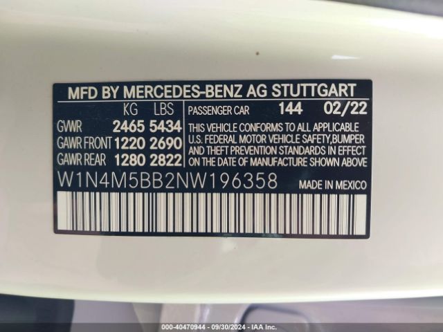 2022 MERCEDES-BENZ AMG GLB 35 W1N4M5BB2NW196358 Photo 8