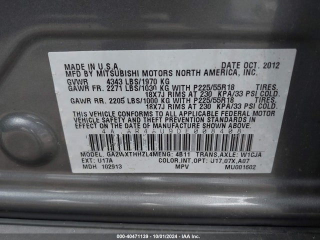 2013 MITSUBISHI OUTLANDER SPORT 4A4AR4AU9DE008408 Photo 8