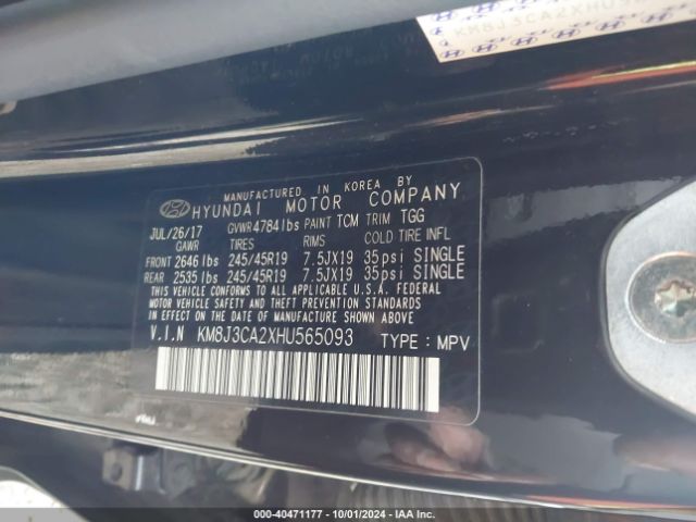 KM8J3CA2XHU565093 Hyundai Tucson Value
