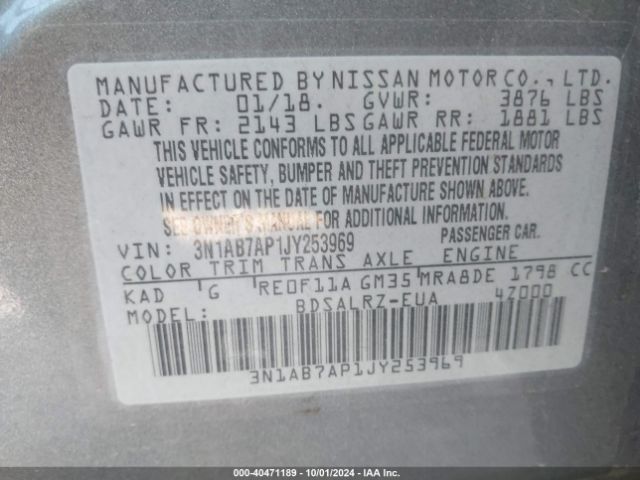 3N1AB7AP1JY253969 Nissan SENTRA SR