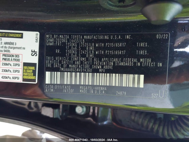 Toyota Corolla Cross L 2022 7MUAAABG5NV014360 Image 9