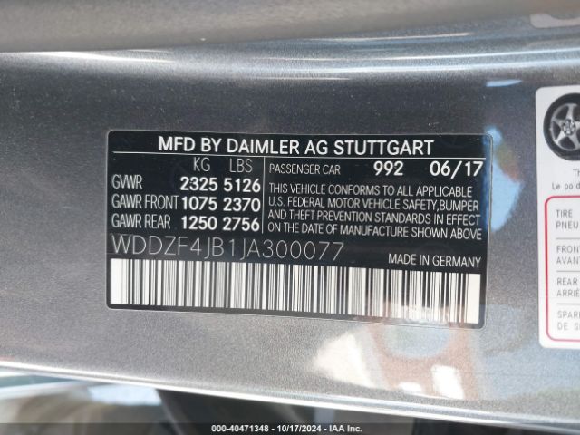 WDDZF4JB1JA300077 Mercedes-Benz E 300