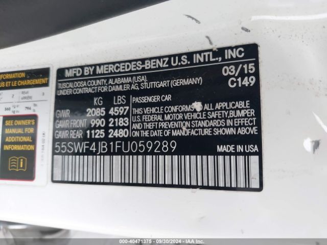 55SWF4JB1FU059289 Mercedes-Benz C 300 Luxury/sport