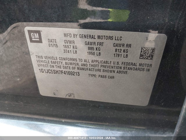 1G1JC5SH7F4169213 Chevrolet luw