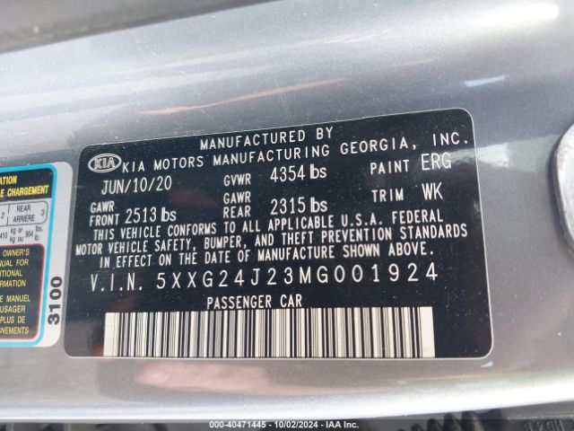 2021 KIA K5 5XXG24J23MG001924 Photo 8