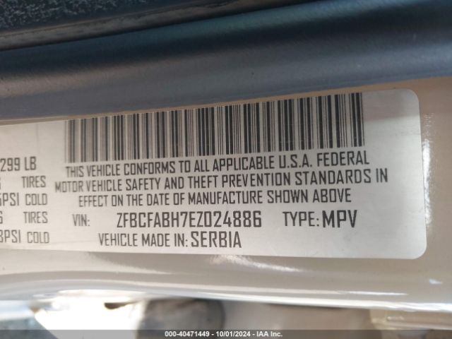ZFBCFABH7EZ024886 Fiat 500l Easy