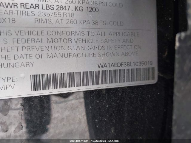 WA1AEDF38L1035019 Audi Q3 Premium 45 Tfsi Quattro Tiptronic