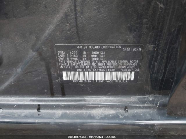 4S3GTAA62K3734039 Subaru Impreza 2.0i