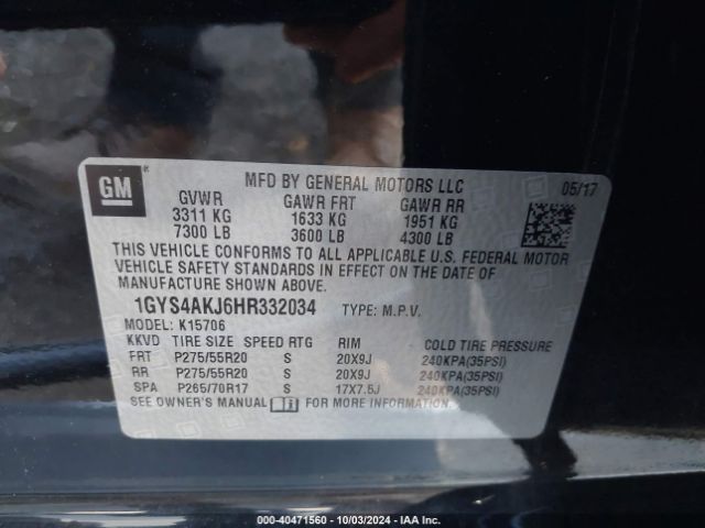 1GYS4AKJ6HR332034 Cadillac Escalade Standard