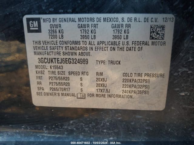 3GCUKTEJ6EG324989 Chevrolet Silverado 1500 High Country