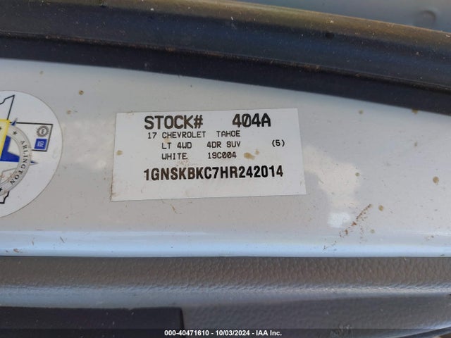 Chevrolet Tahoe Lt 2017 1GNSKBKC7HR242014 Image 9