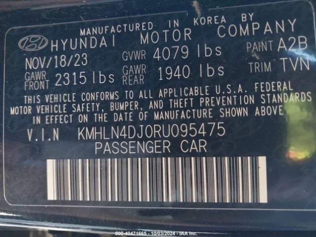 KMHLN4DJ0RU095475 Hyundai Elantra Hybrid Limited