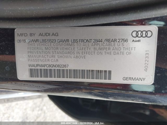 WAUFMAFC8GN082267 Audi A6 3.0 Tdi Premium Plus