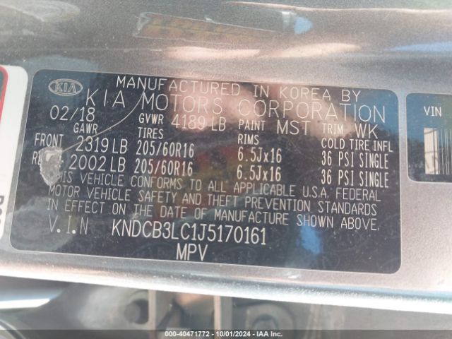 KNDCB3LC1J5170161 KIA NIRO LX