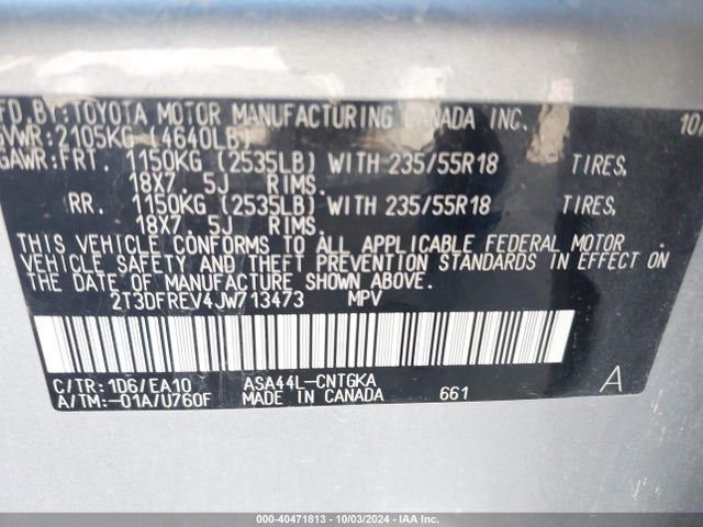 Toyota Rav4 Limited 2018 2T3DFREV4JW713473 Image 9