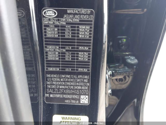 SALZL2FX8MH151070 Land Rover Range Rover Evoque R-dynamic Se